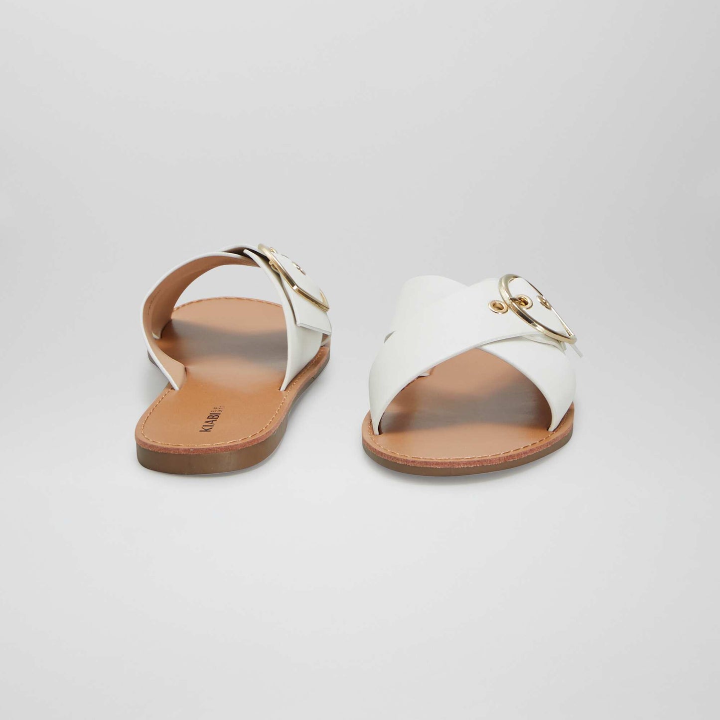 Sandals with buckle details WHITE