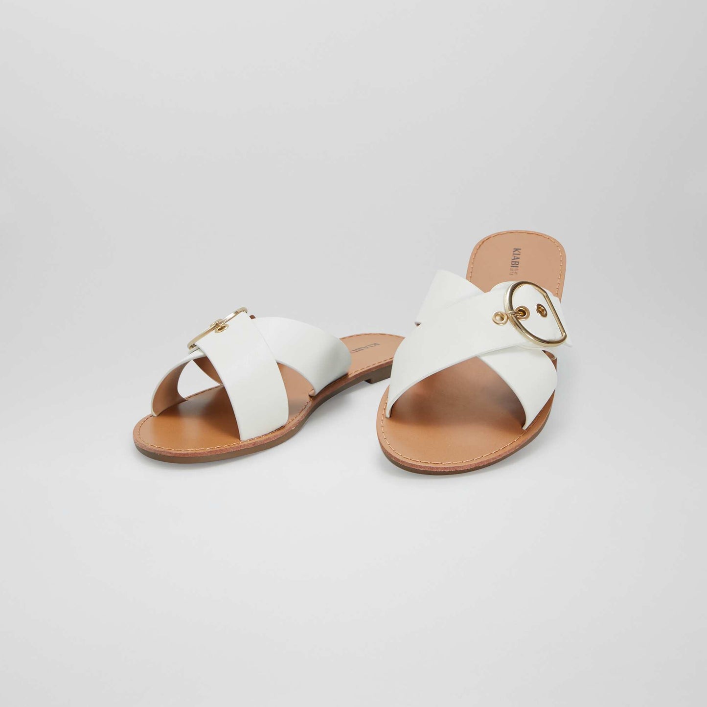Sandals with buckle details WHITE
