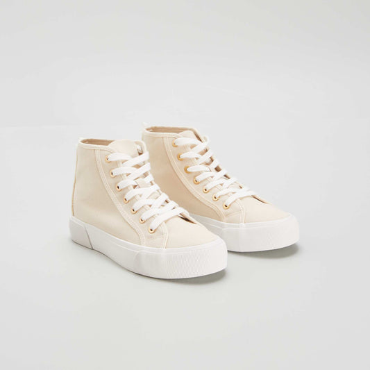 Canvas high-top trainers WHITE