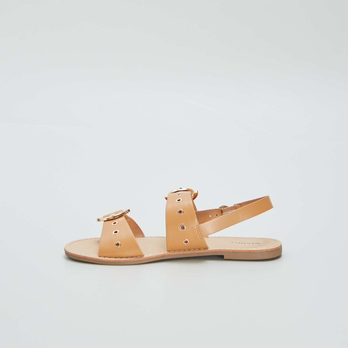 Sandals with studded straps BROWN