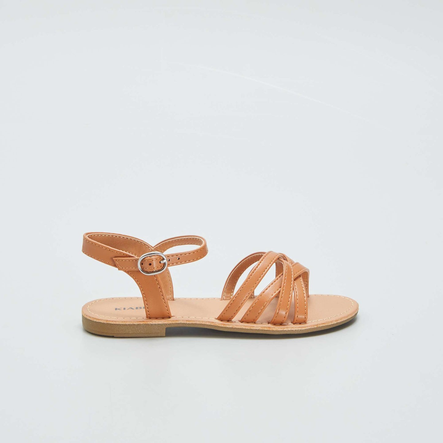 Sandals with crossover straps BROWN
