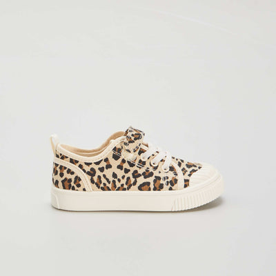 Canvas trainers with Velcro BEIGE