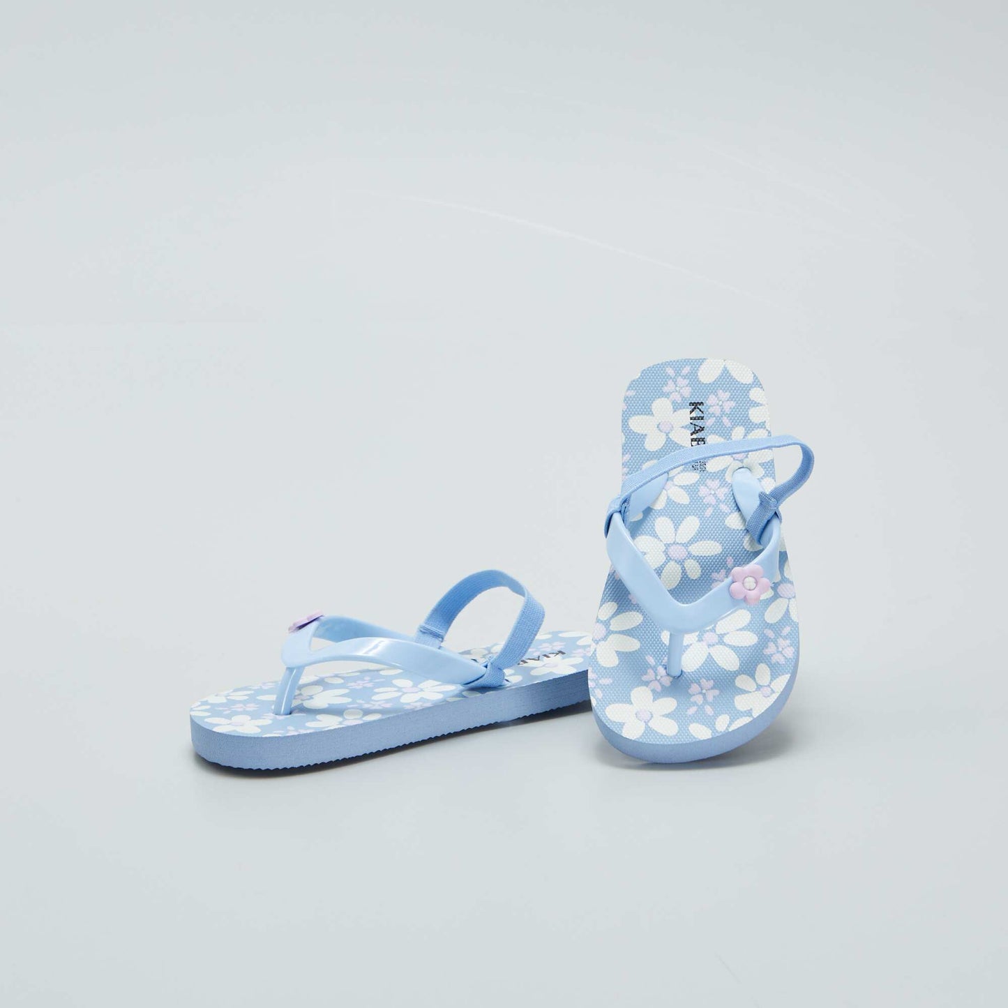 Printed flip-flops with elasticated strap BLUE
