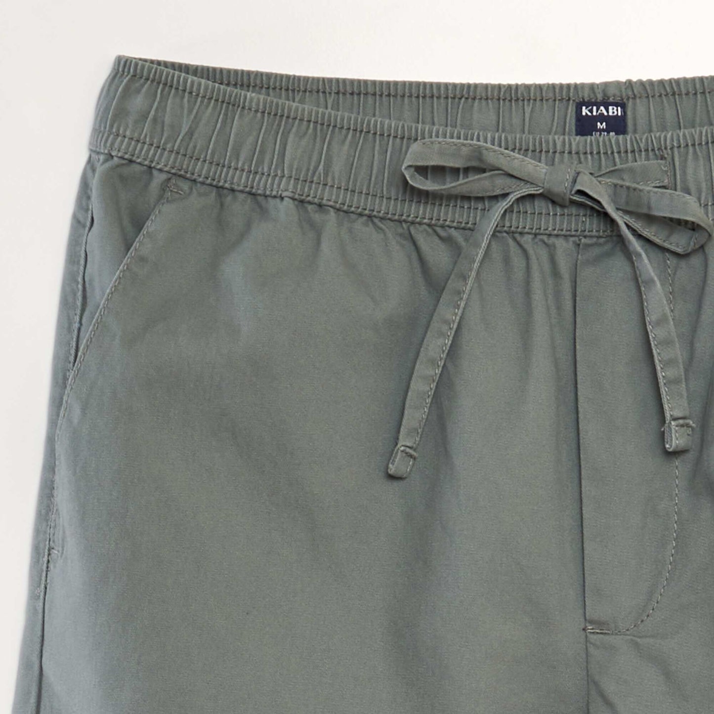 Chino Bermuda shorts with elasticated waist GREEN