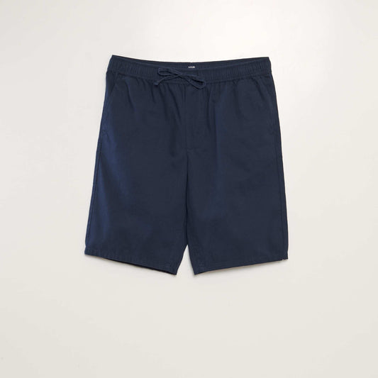 Chino Bermuda shorts with elasticated waist blue