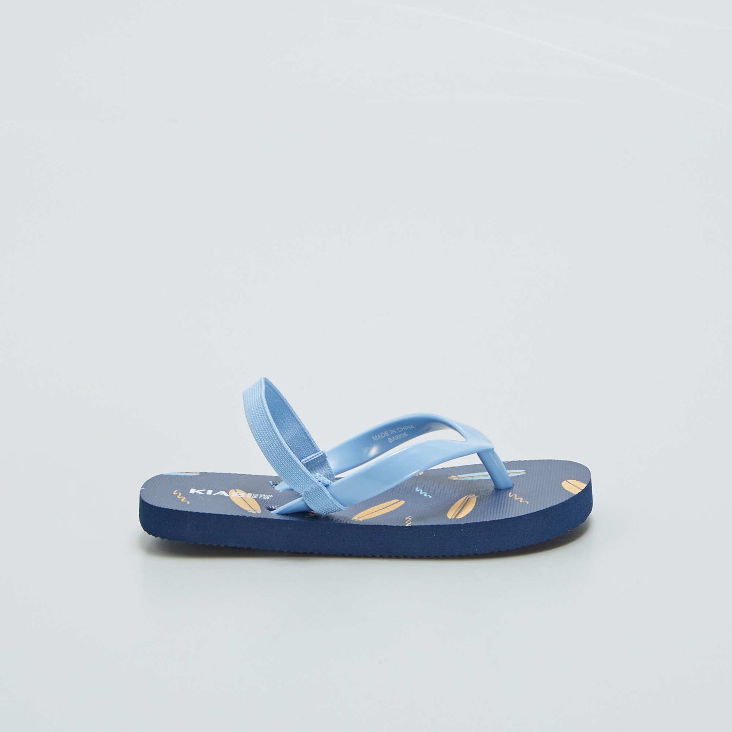 Tropical print flip-flops with elasticated strap BLUE