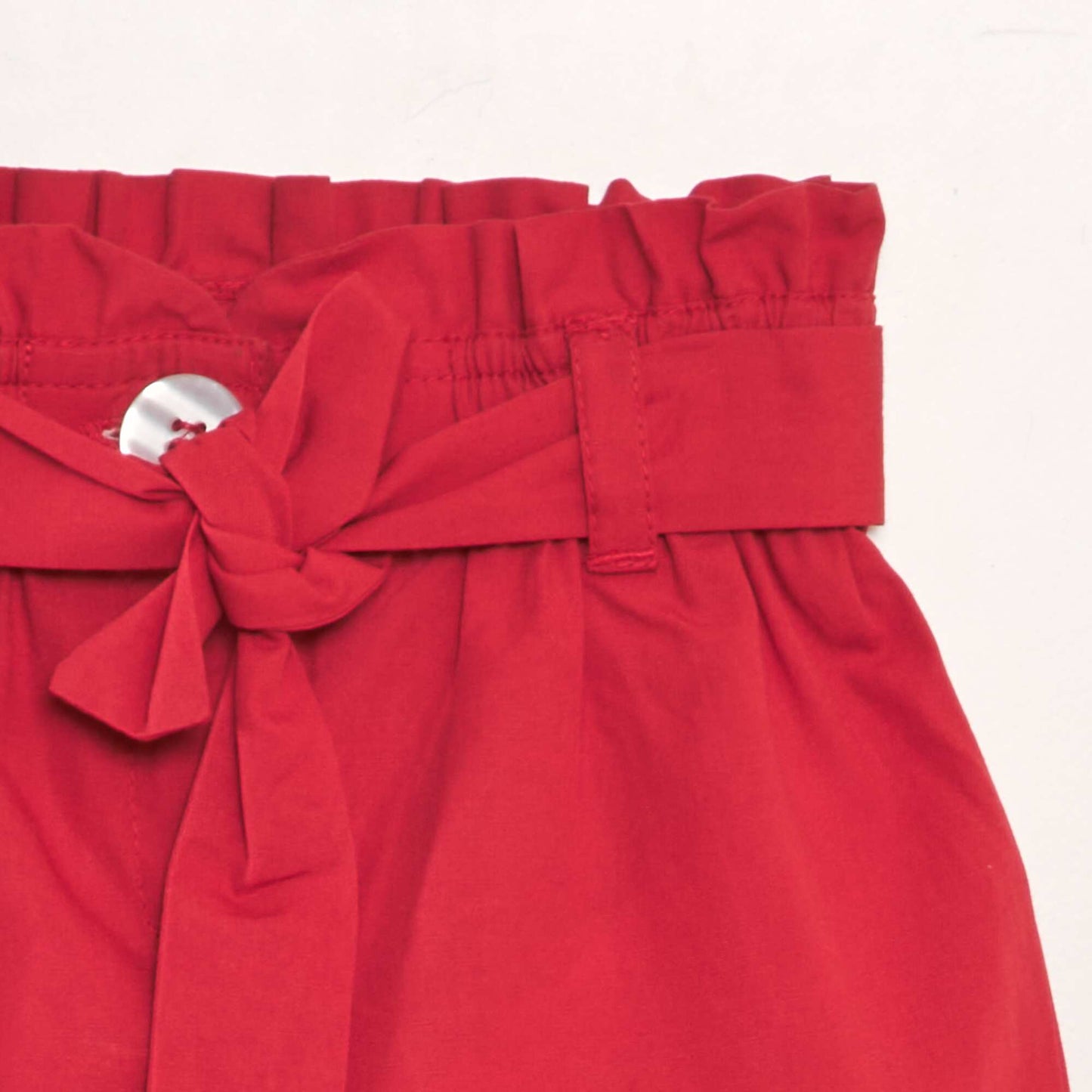 Belted poplin shorts RED