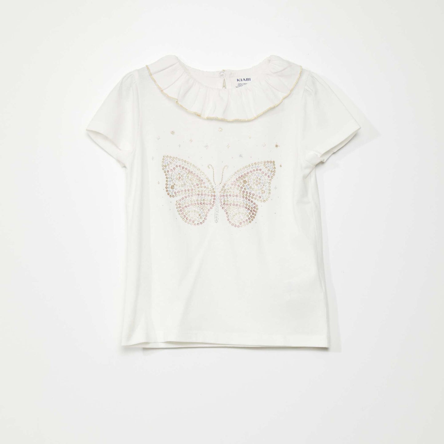 Stylish glittery T-shirt WHITE