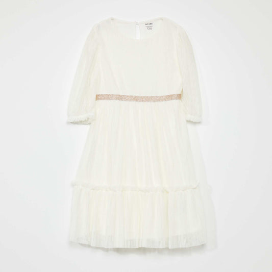 Pleated dress WHITE