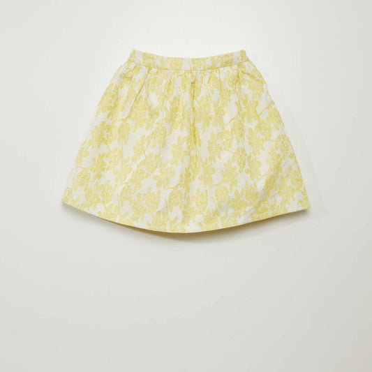 Glittery jacquard midi skirt YELLOW