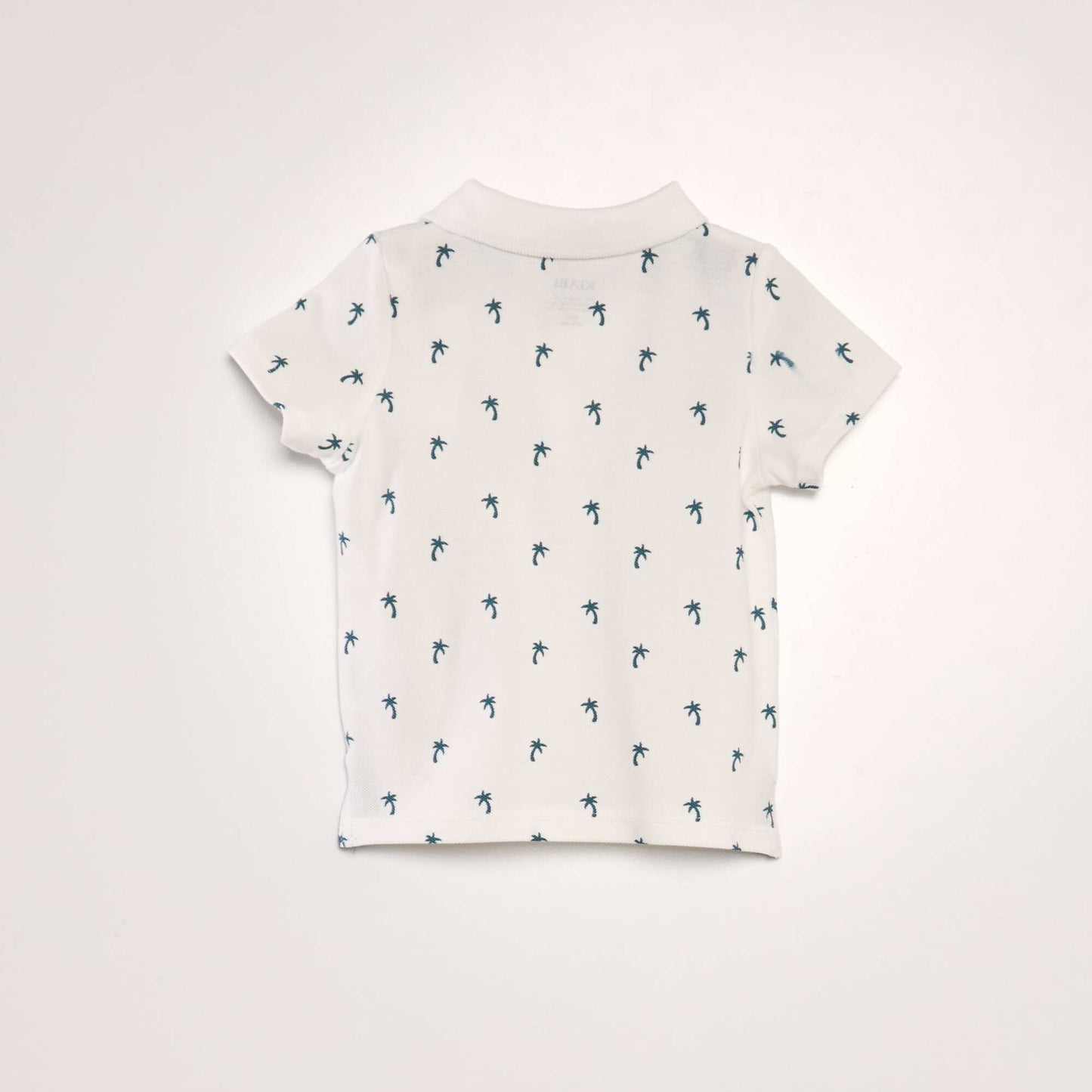 Printed cotton piqué polo shirt WHITE