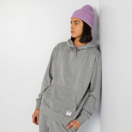Hoodie with embroidered detail GREY