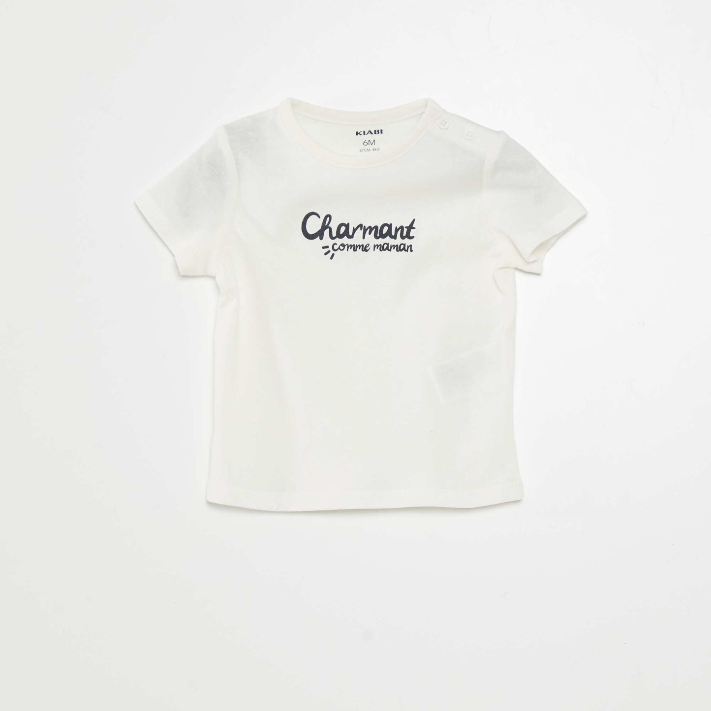 Short-sleeved T-shirt with lettering WHITE