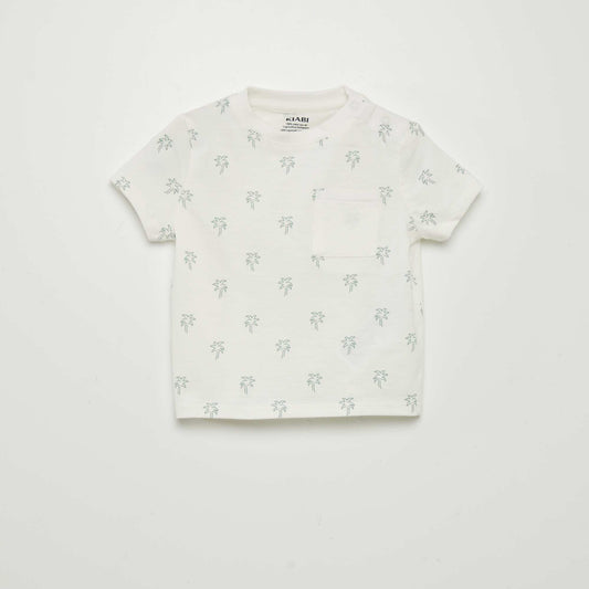 Printed T-shirt with pocket WHITE