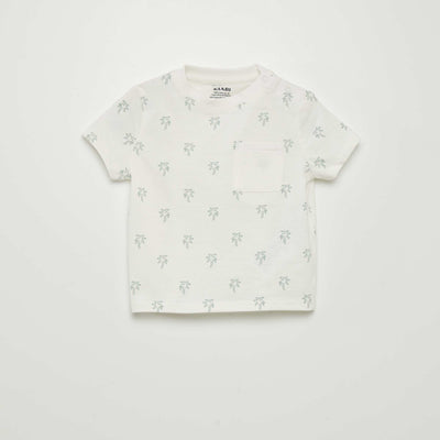 Printed T-shirt with pocket WHITE