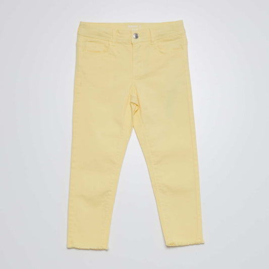 Skinny cropped trousers with high waist YELLOW