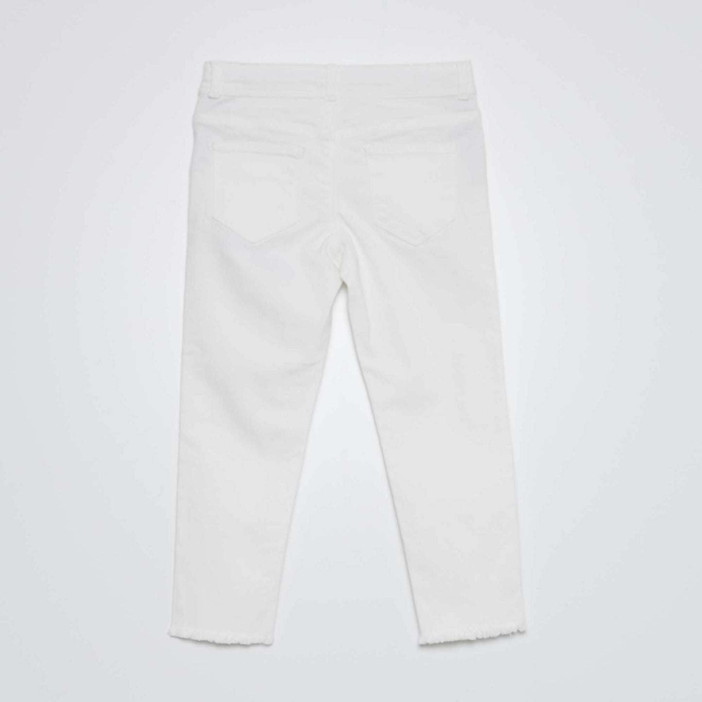 Skinny cropped trousers with high waist WHITE