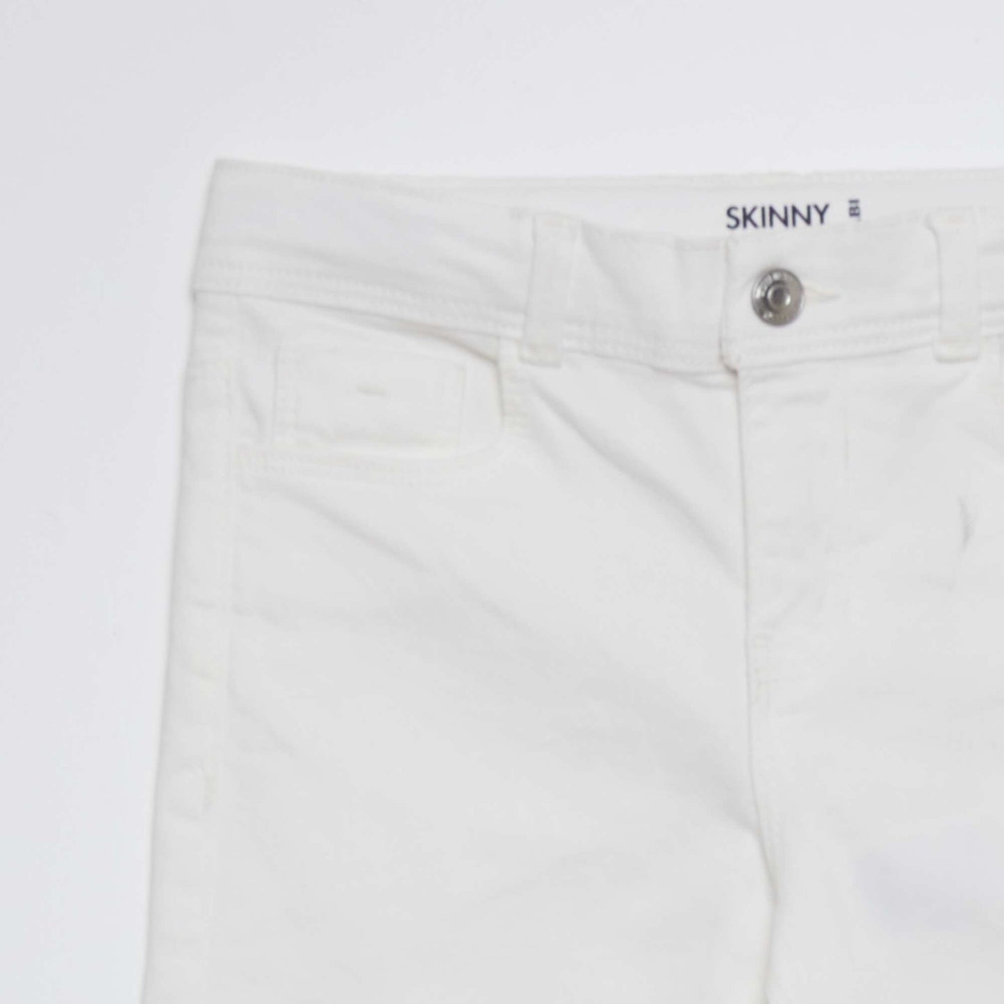Skinny cropped trousers with high waist WHITE