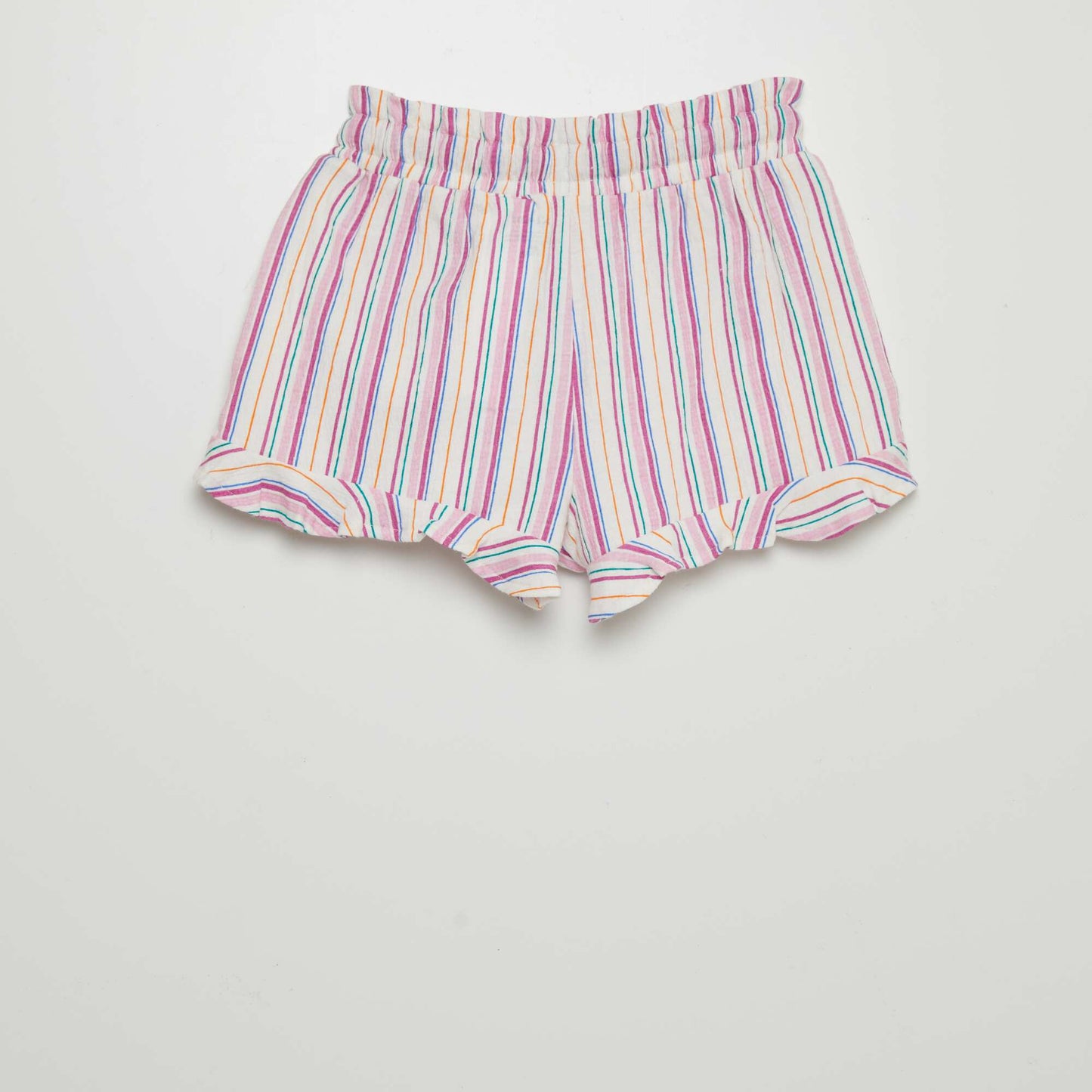 Striped paperbag shorts WHITE