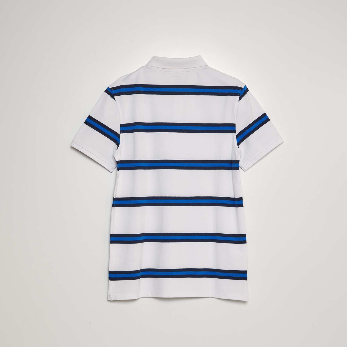 Cotton piqué striped polo shirt white