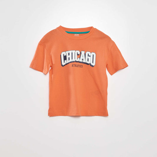 Loose-fit 'Chicago' print T-shirt RED