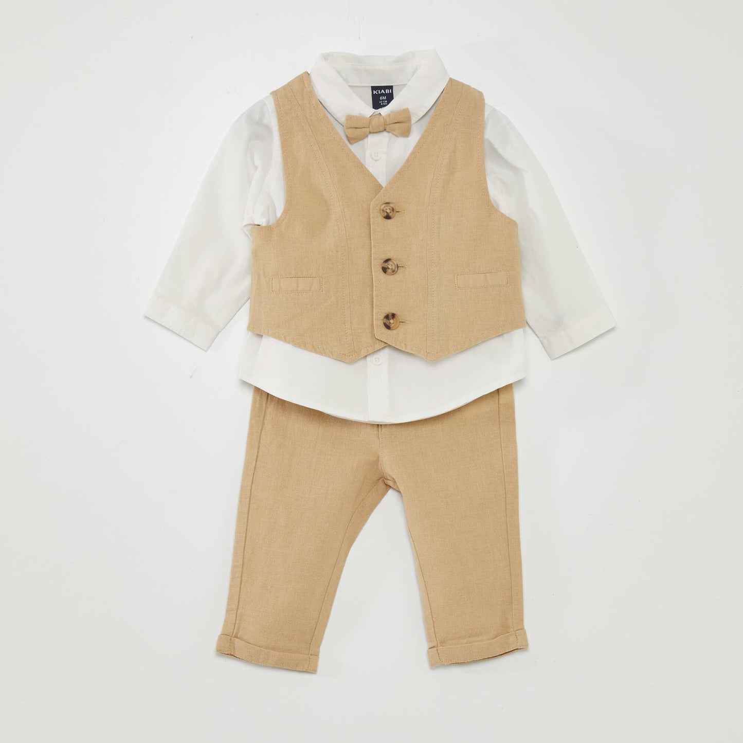 Shirt  trousers  waistcoat and bow tie set  - 3-piece set BEIGE