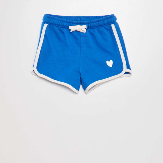 Printed French terry shorts BLUE