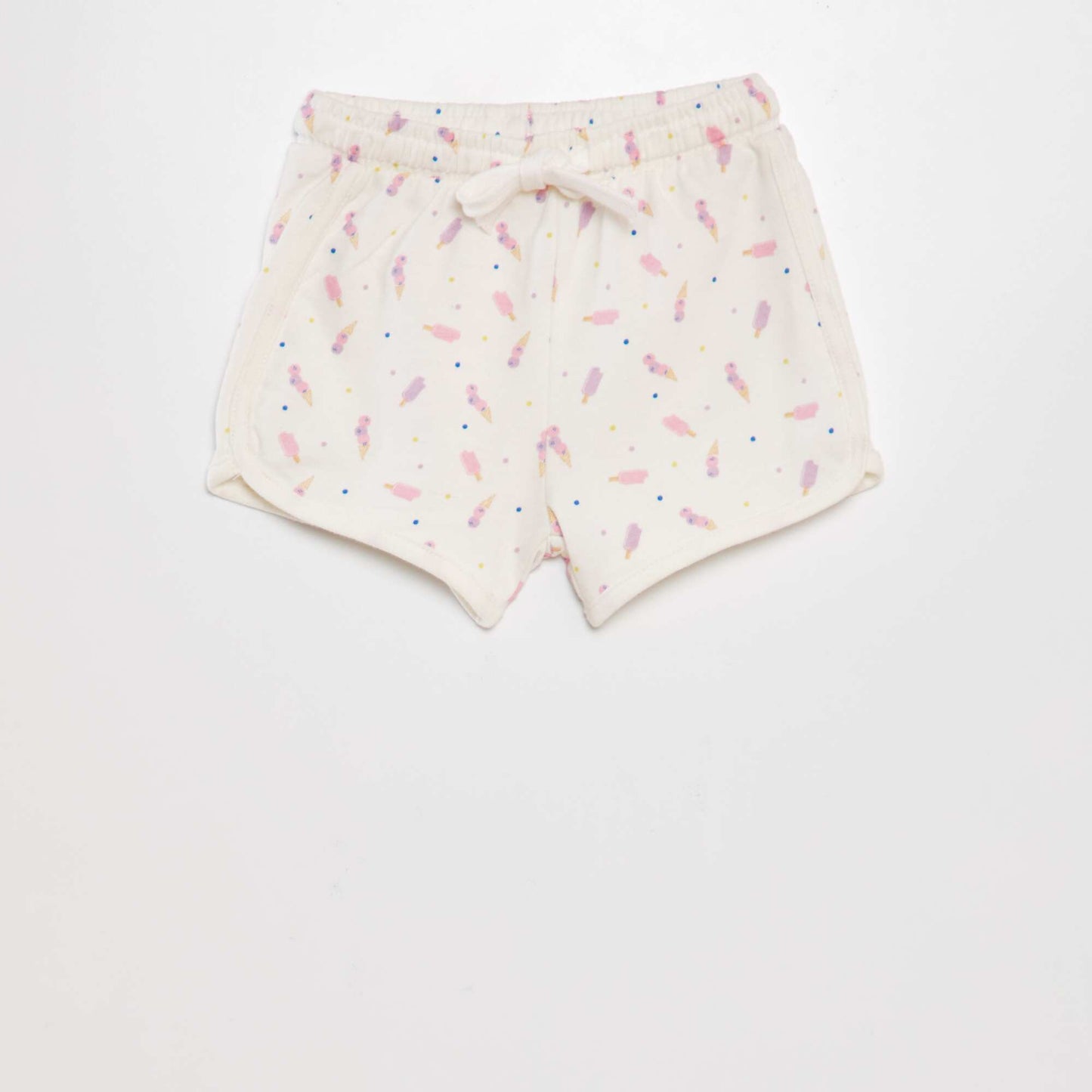 Printed French terry shorts WHITE