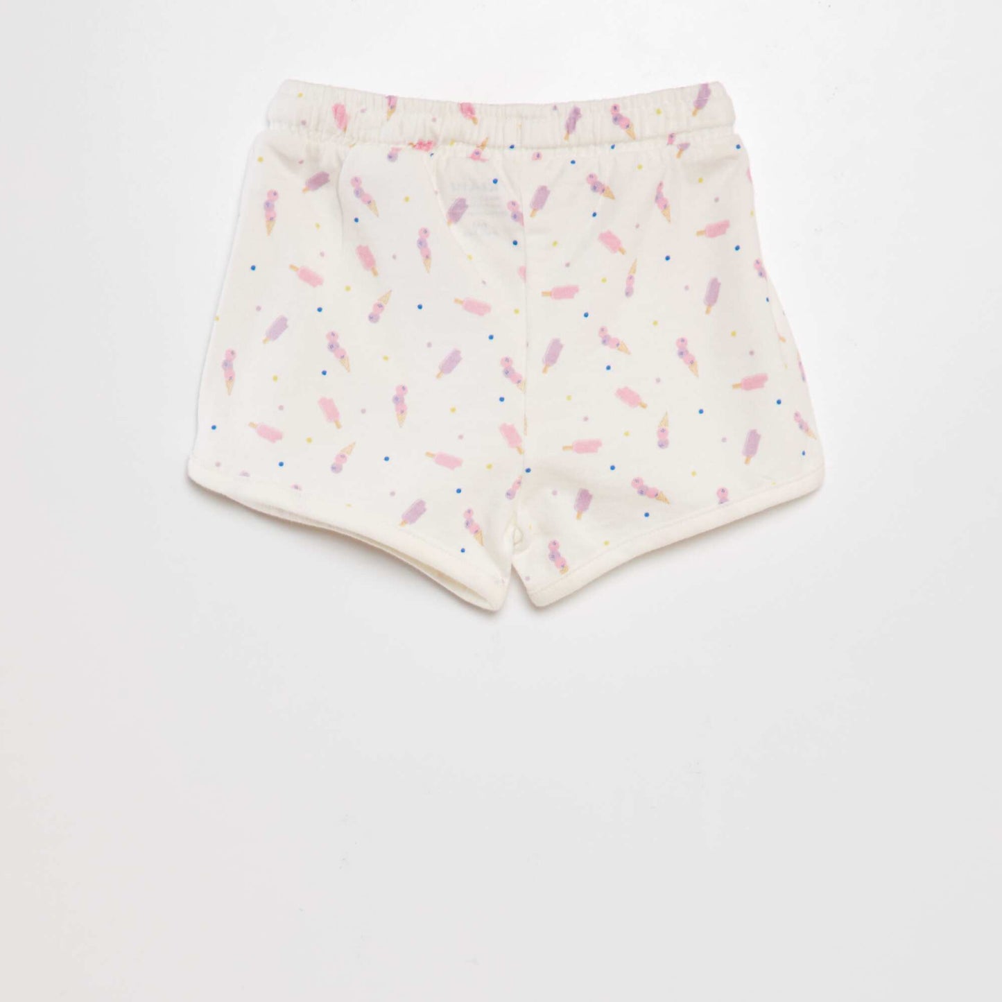 Printed French terry shorts WHITE