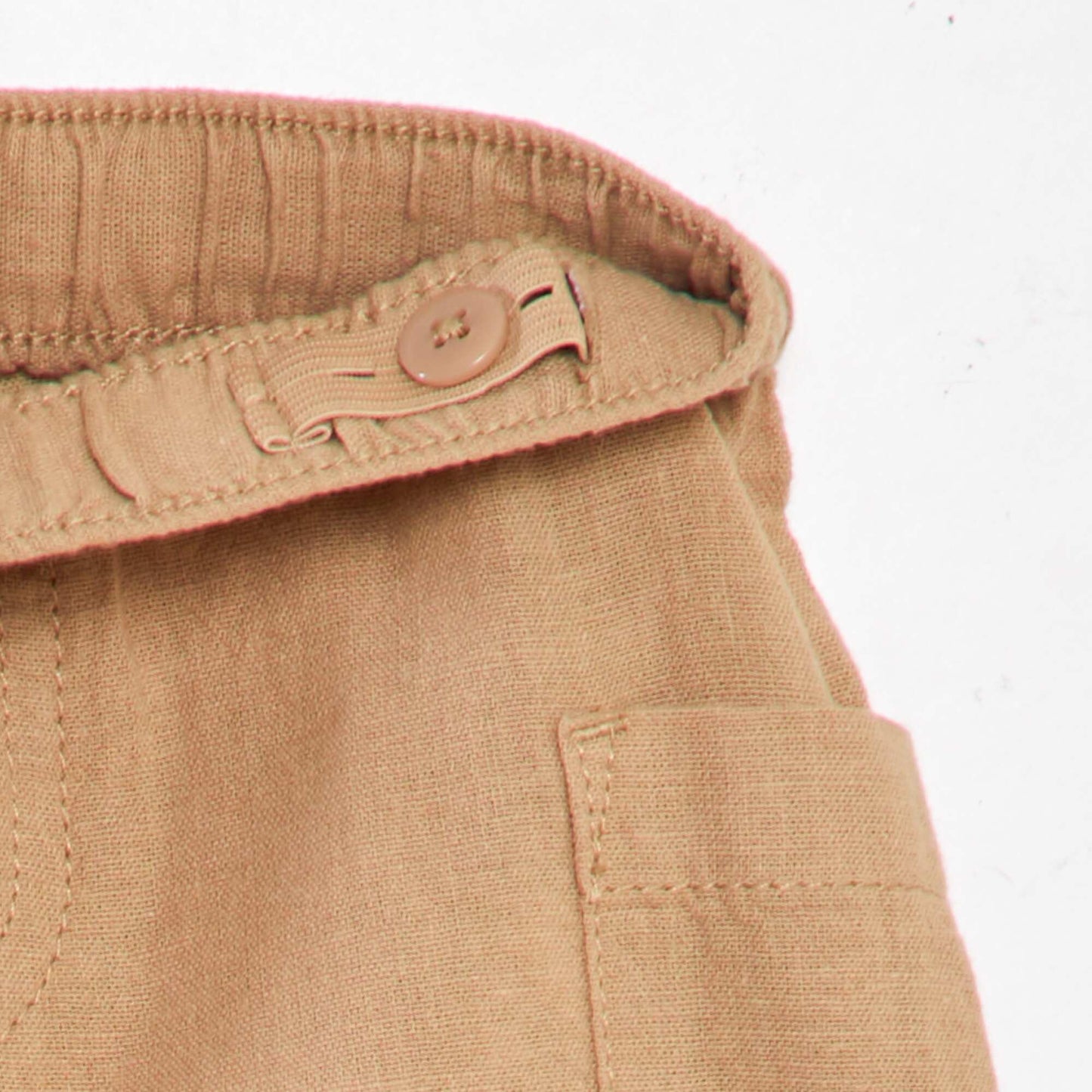 Cotton and linen Bermuda shorts BEIGE