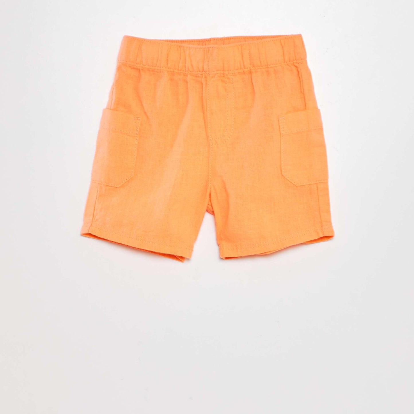 Cotton and linen Bermuda shorts ORANGE
