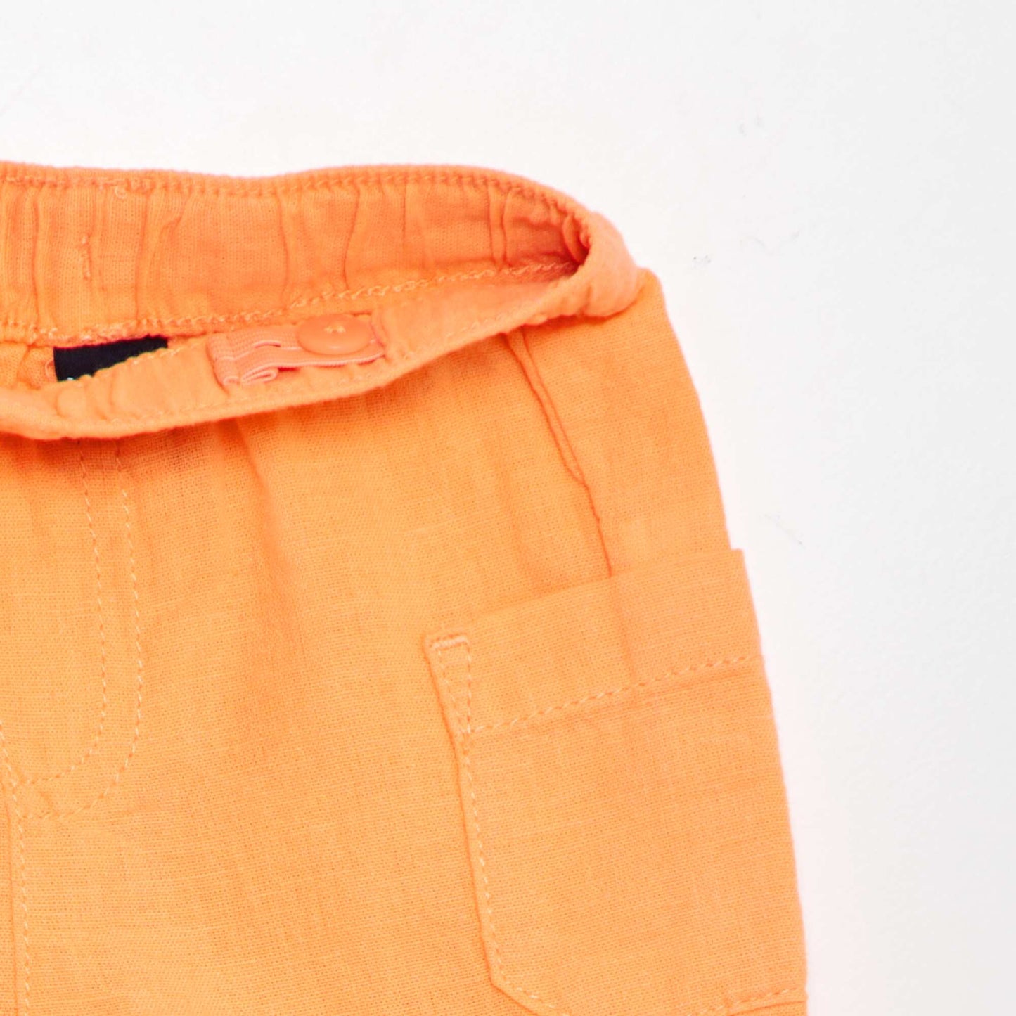 Cotton and linen Bermuda shorts ORANGE