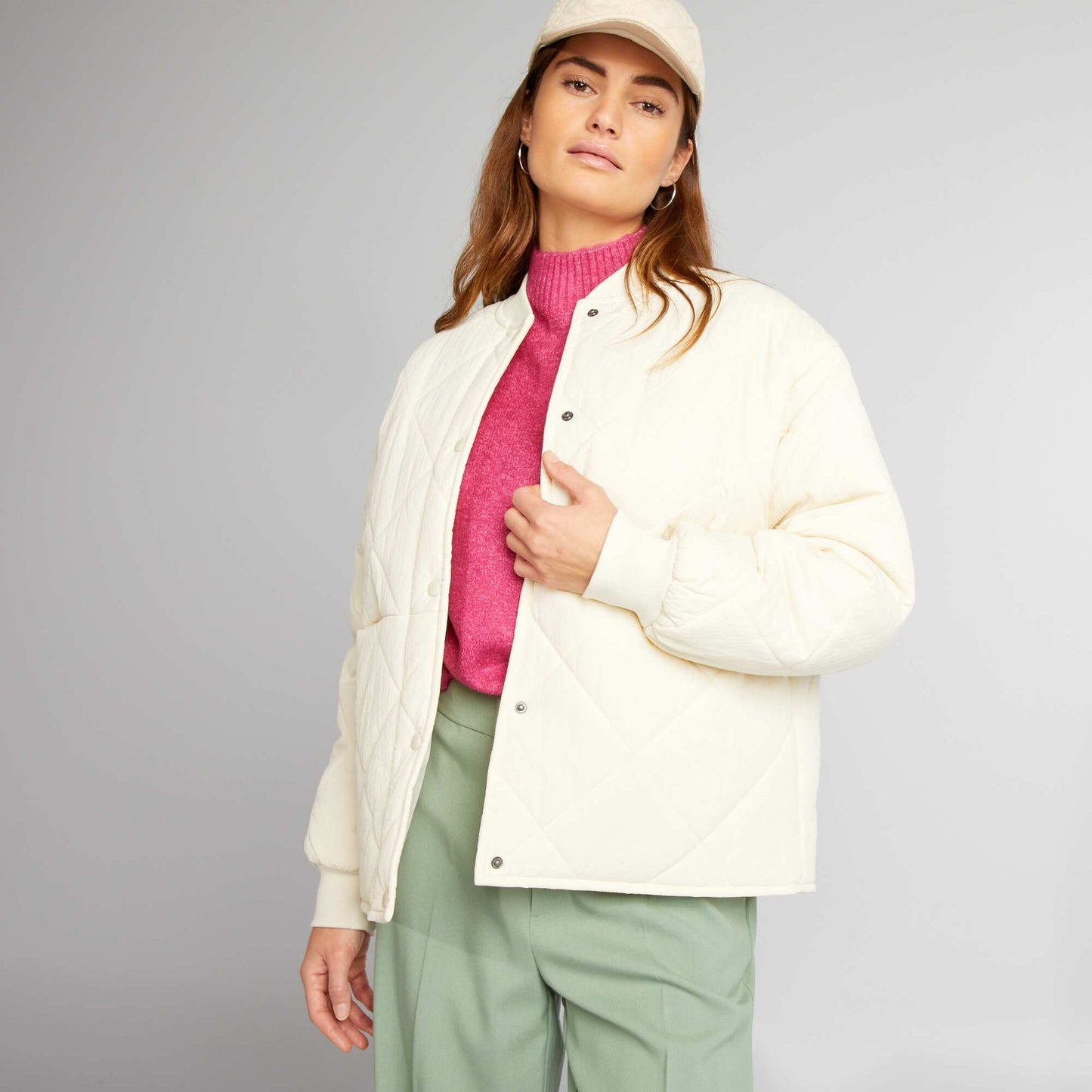 Quilted jacket WHITE