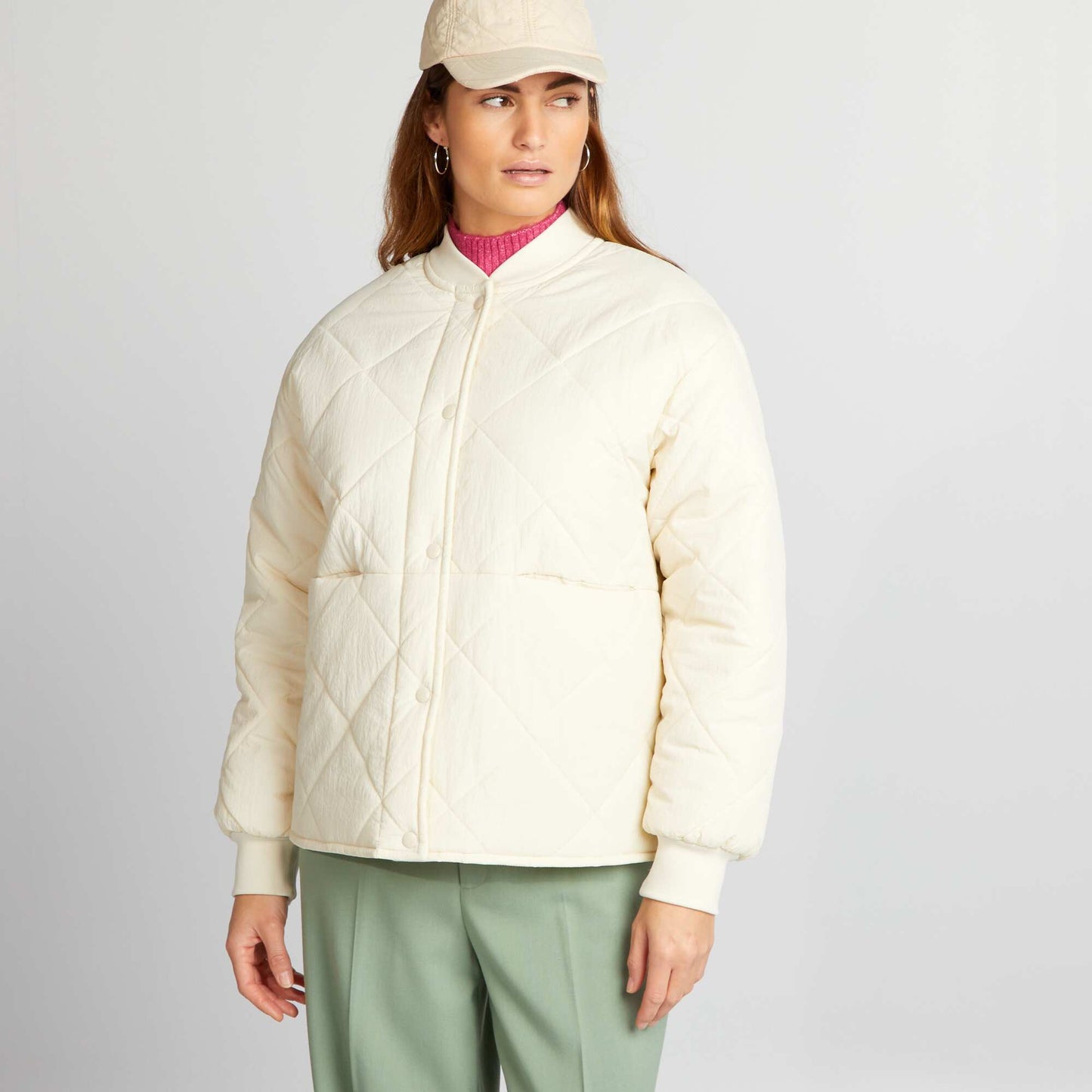 Quilted jacket WHITE