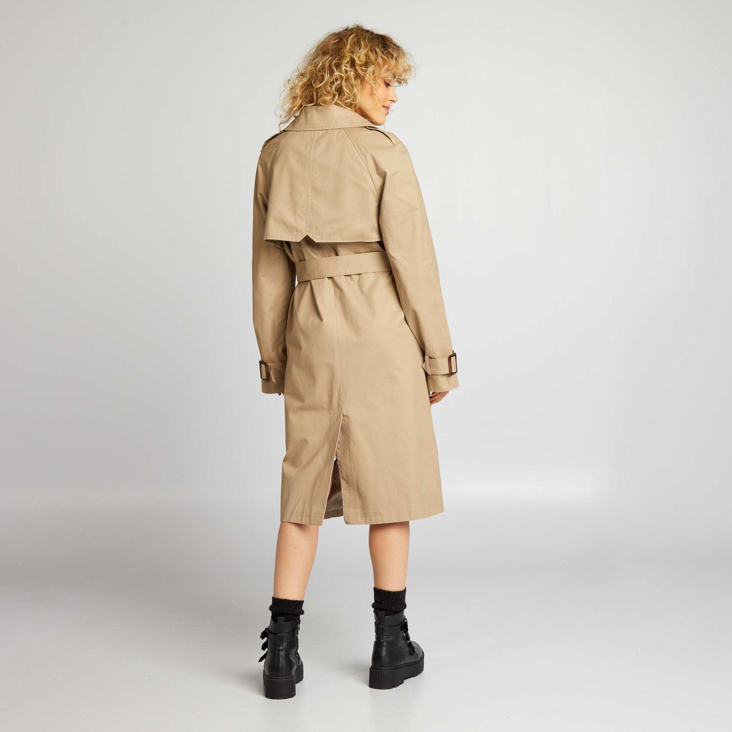 Flowing trench coat BEIGE_