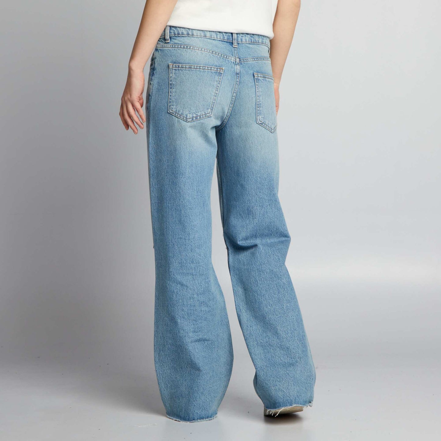 Distressed wide-leg jeans BLUE
