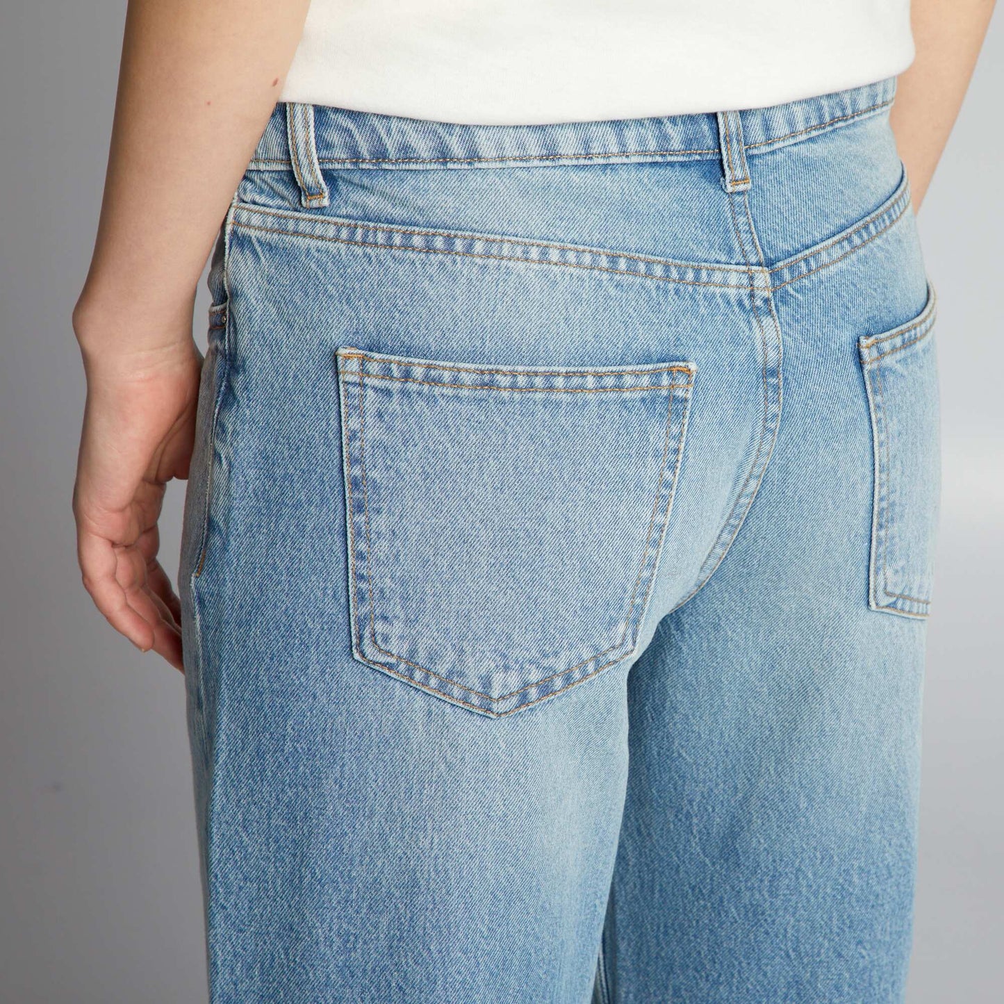 Distressed wide-leg jeans BLUE