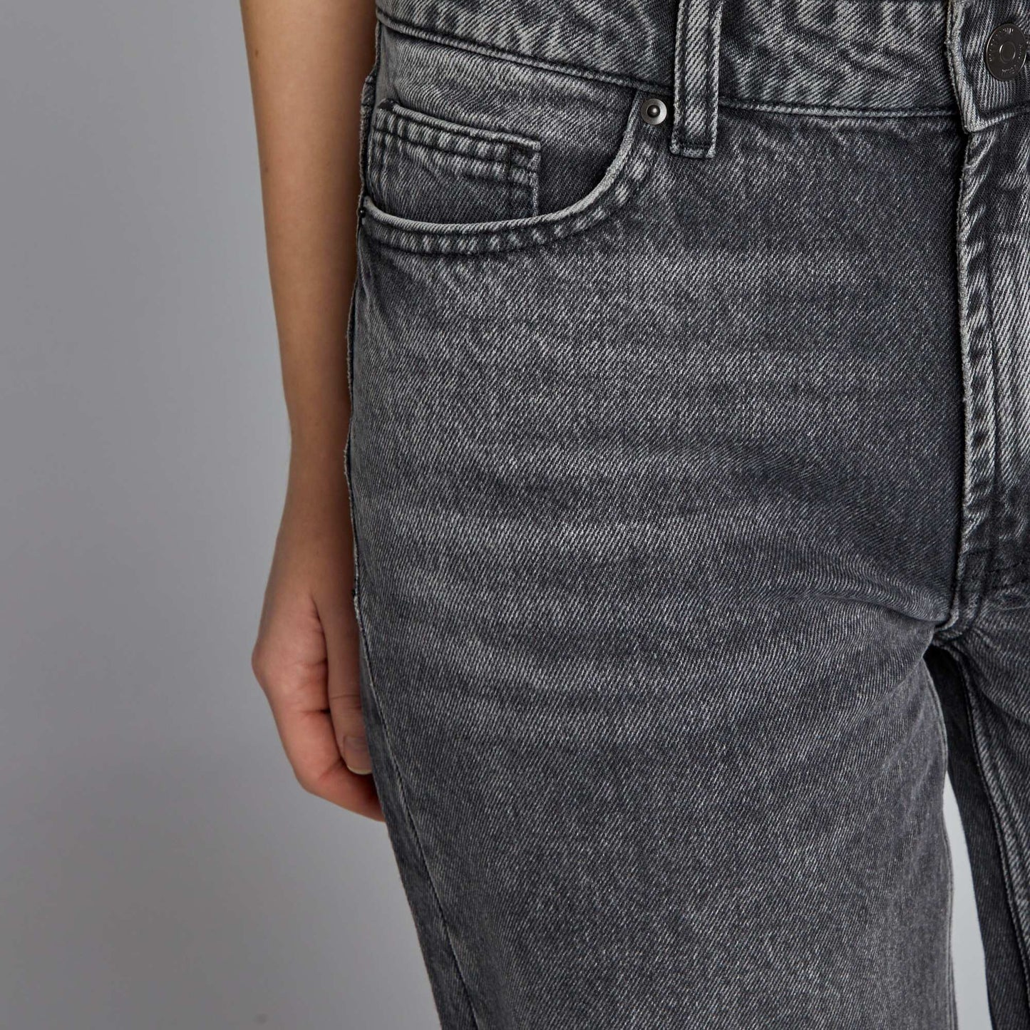Distressed wide-leg jeans GREY