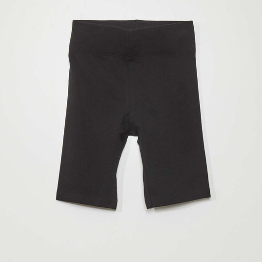 Stretch cotton cycling shorts black