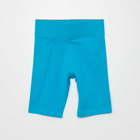 Stretch cotton cycling shorts BLUE