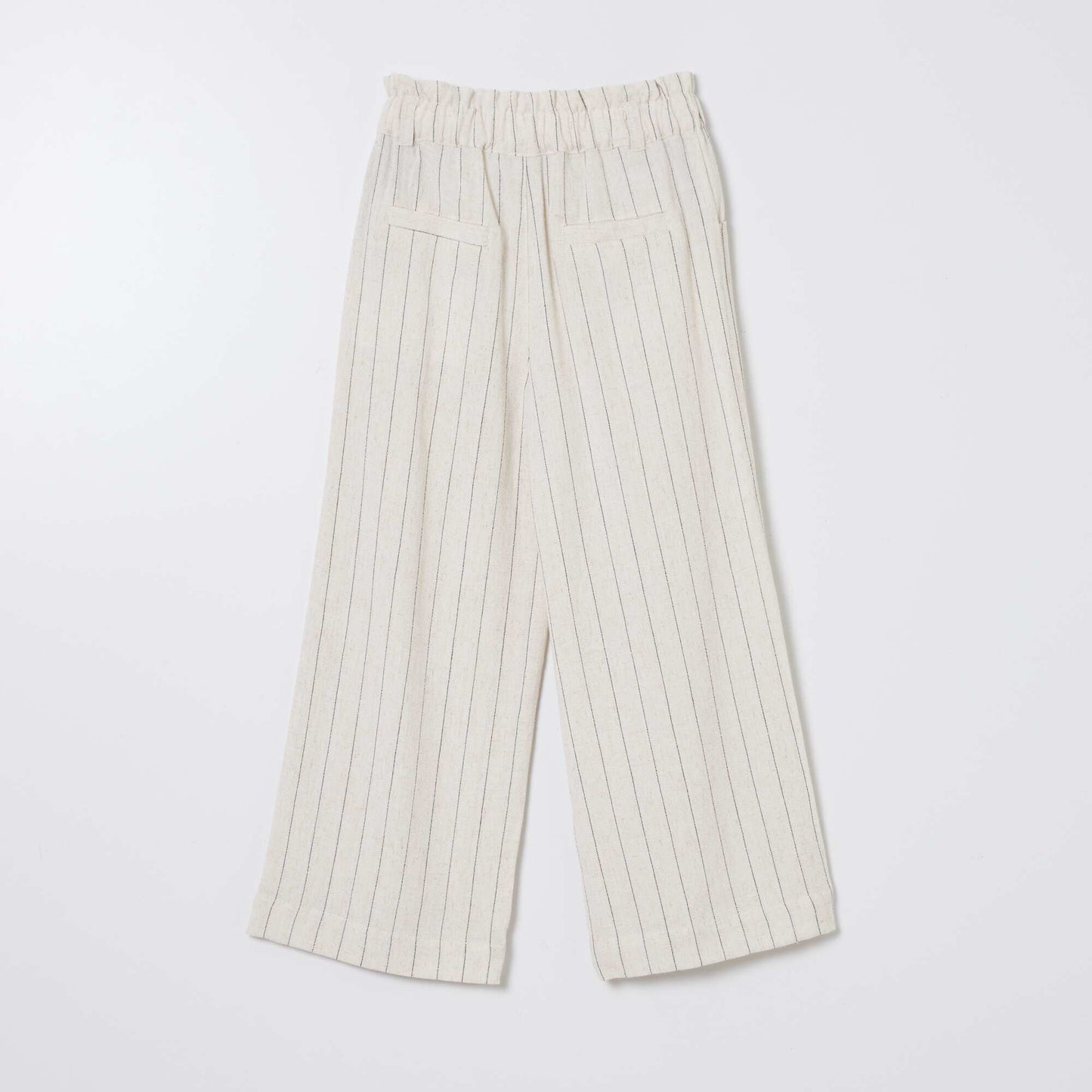 Striped straight-leg trousers BEIGE