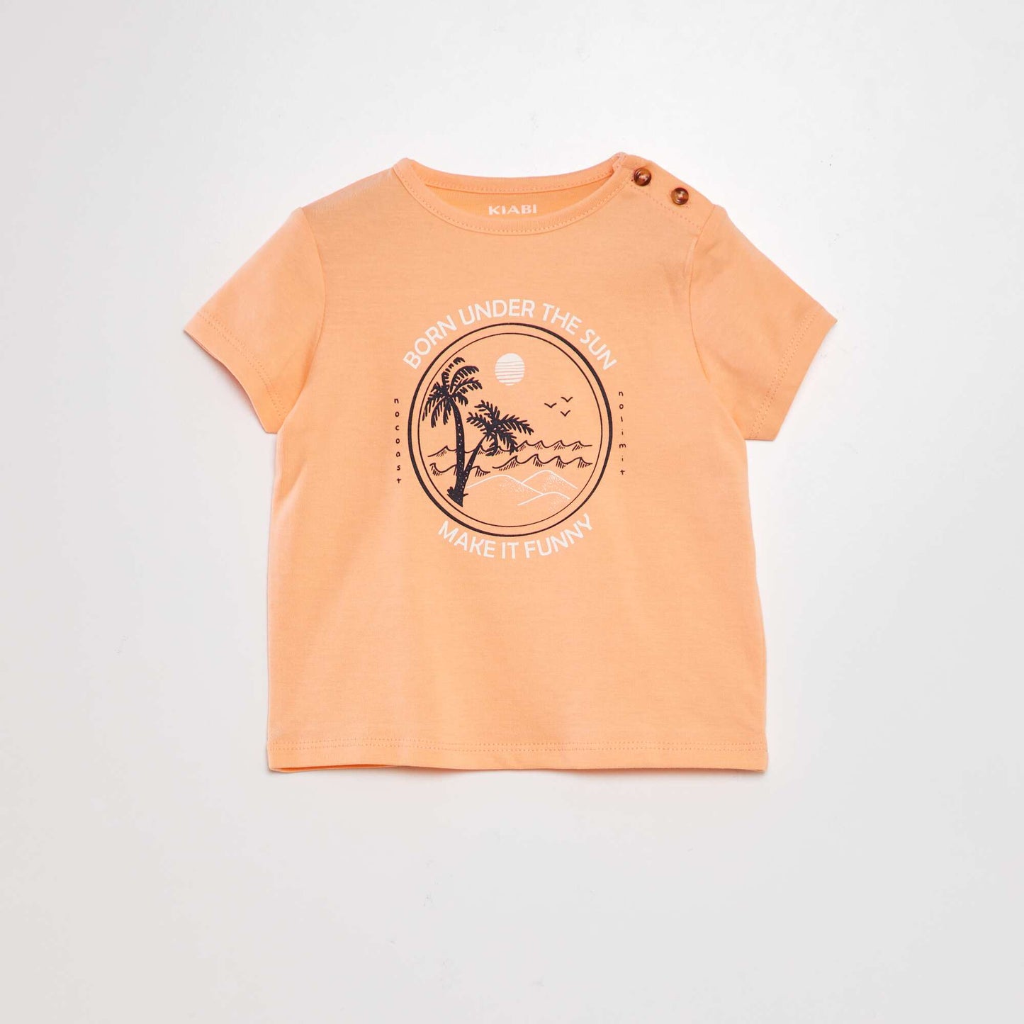 T-shirt with buttoned shoulder ORANGE