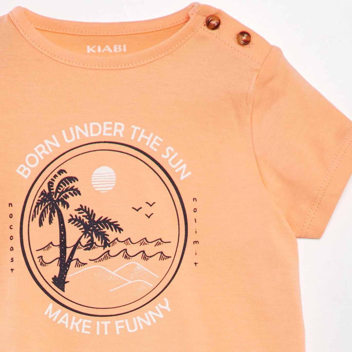 T-shirt with buttoned shoulder ORANGE