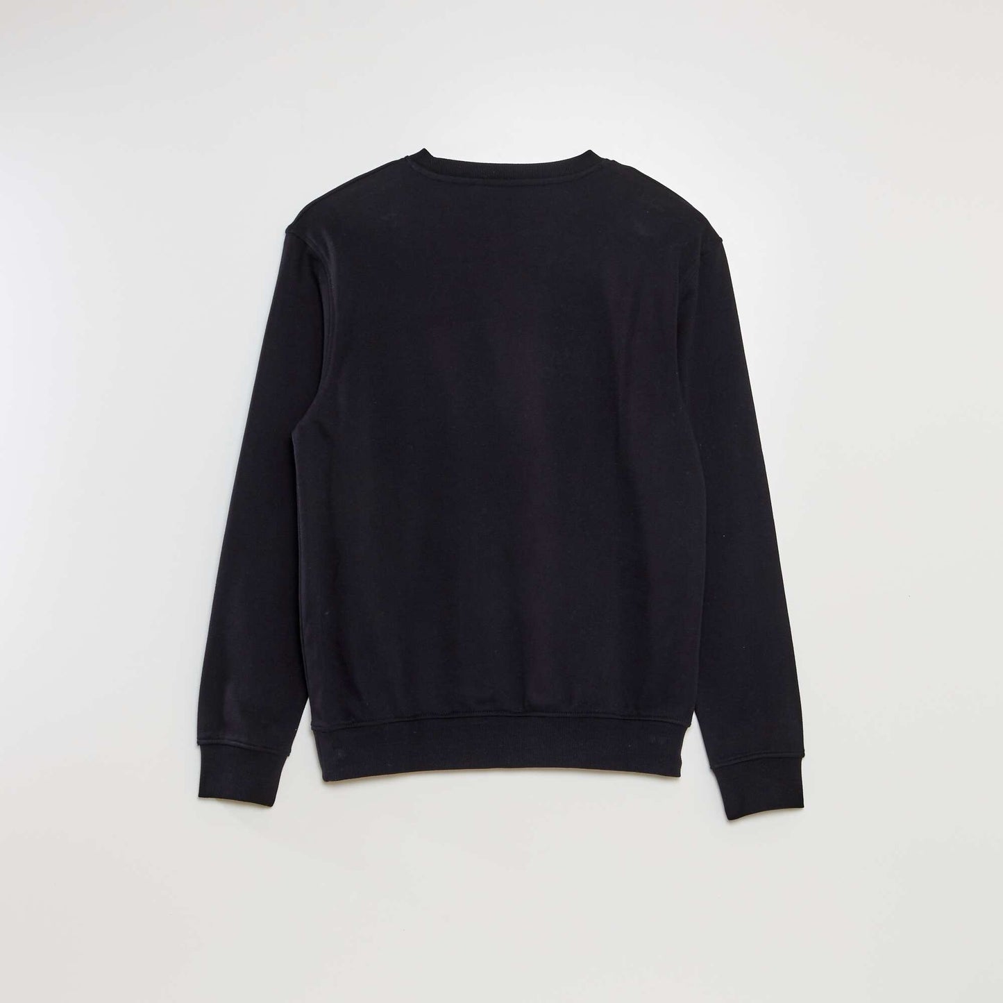 Plain French terry sweater REAL BLACK