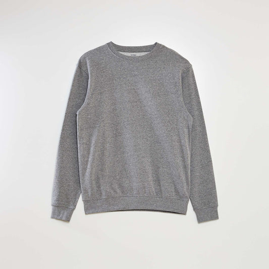 Plain French terry sweater M_GREY