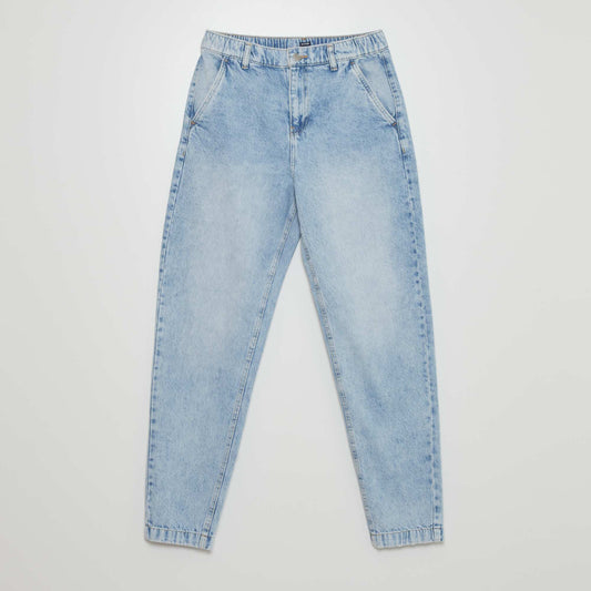 Wide-leg jeans with elasticated waist BLUE
