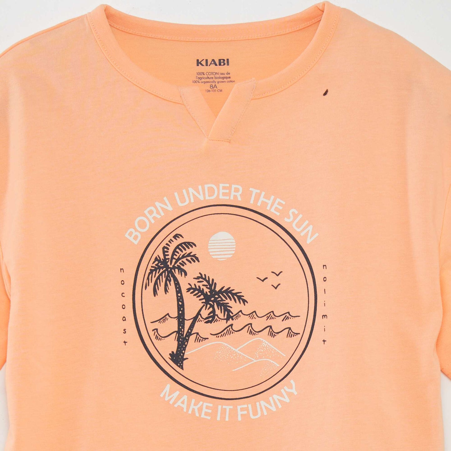 Jersey T-shirt with palm tree print ORANGE