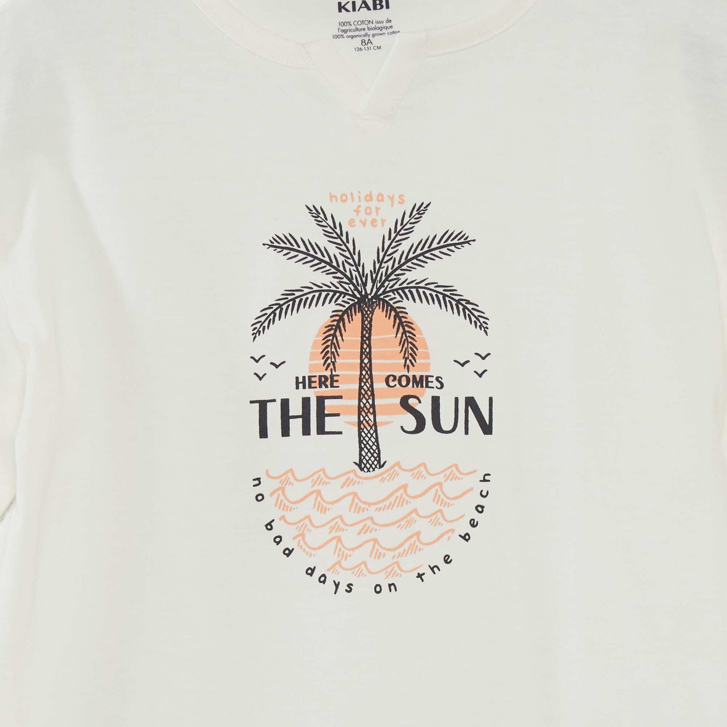 Jersey T-shirt with palm tree print WHITE