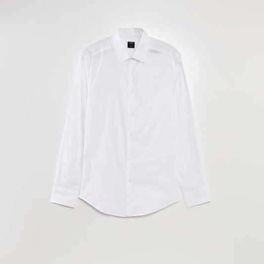 Slim-fit stretchy shirt white