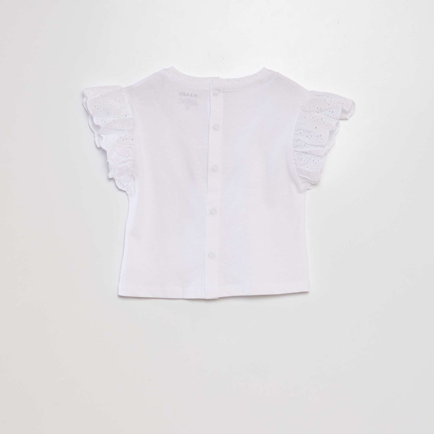 T-shirt with broderie anglaise sleeves white
